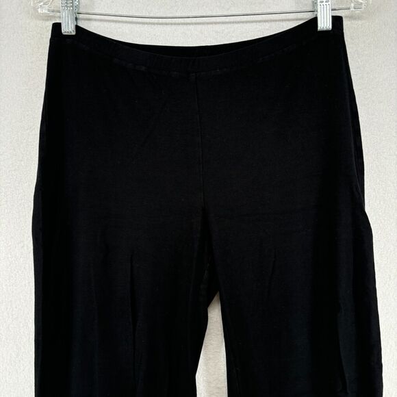 EILEEN FISHER Pants XS Washable Stretch Crepe Straight Leg Trouser Black USA - Picture 3 of 14